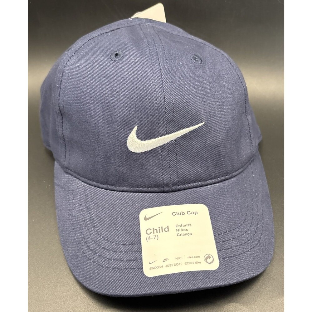 Nike Little Kids Club Cup 4-7 Navy Blue Ajustable Hat NEW